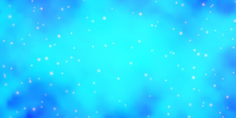 Obraz premium Light BLUE vector template with neon stars. Decorative illustration with stars on abstract template. Best design for your ad, poster, banner.