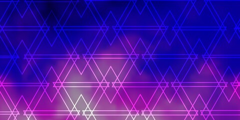 Light Pink, Blue vector layout with lines, triangles. Glitter abstract illustration with triangular shapes. Pattern for commercials.