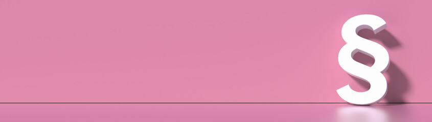 Paragraph / Section sign standing on the floor  - Symbol of Law and Justice, with lots of copy space for your individual text