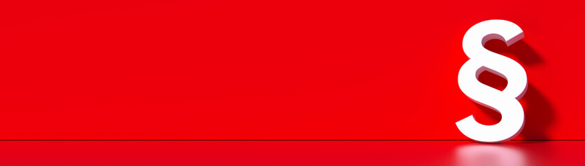 Paragraph / Section sign standing on the floor  - Symbol of Law and Justice, with lots of copy space for your individual text