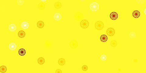 Light Yellow vector background with bubbles.