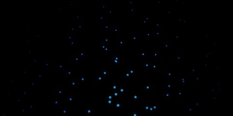 Dark BLUE vector template with neon stars. Shining colorful illustration with small and big stars. Pattern for new year ad, booklets.