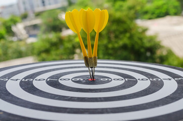 Bullseye is a target of business concept. business marketing as concept. Dartboard is the target...
