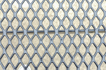 black metal grate of a bench seat