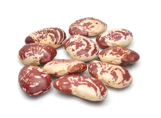 Lima Bean texture on white background. Large beans with a buttery flavor and starchy texture.