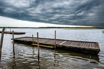 Fototapeta premium landscape of Lake Leon in southwestern France