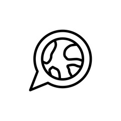 Language, Earth, bubble icon. Simple line, outline vector elements of knowledge icons for ui and ux, website or mobile application