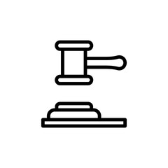 Law, hammer icon. Simple line, outline vector elements of knowledge icons for ui and ux, website or mobile application
