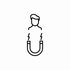 Outline magnet human icon.Magnet human vector illustration. Symbol for web and mobile