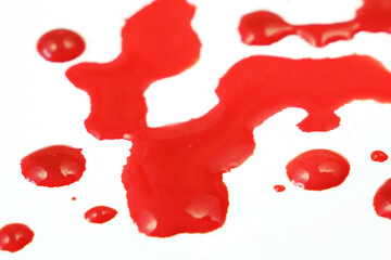 blood in white surface background, texture with blood