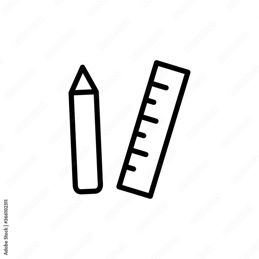 Poster ruler, pen icon. simple line, outline vector elements of knowledge icons for ui and ux, website or m