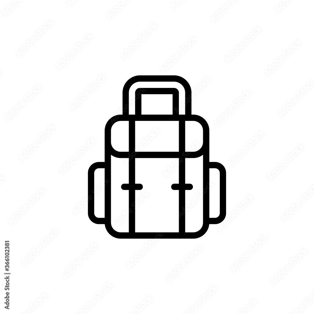 Poster backpack icon. simple line, outline vector elements of knowledge icons for ui and ux, website or mob