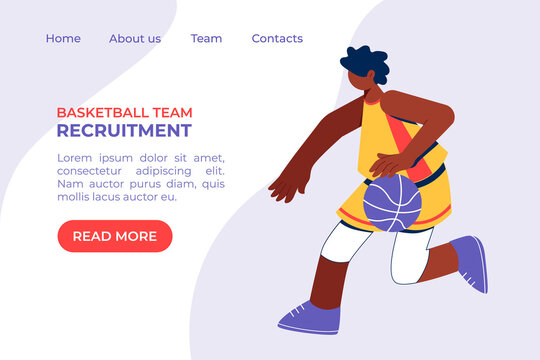 African boy playing basketball concept. Young man training dribble.