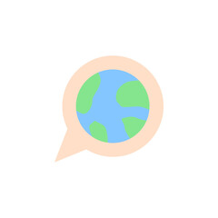 Language, Earth, bubble icon. Simple color vector elements of knowledge icons for ui and ux, website or mobile application