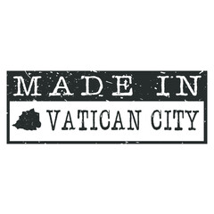 Made In Vatican City. Stamp Rectangle Map. Logo Icon Symbol. Design Certificated.