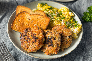 Homemade Breakfast Sausage Patty with Eggs