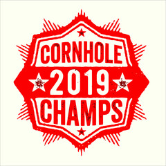 Cornhole Champs 2019 Cool Vintage Bean Bag Gamer Tee new design vector illustrator