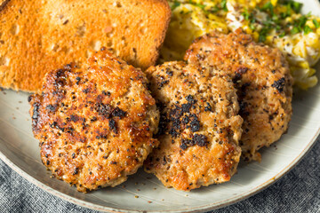 Homemade Breakfast Sausage Patty with Eggs