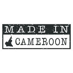 Made In Cameroon. Stamp Rectangle Map. Logo Icon Symbol. Design Certificated.