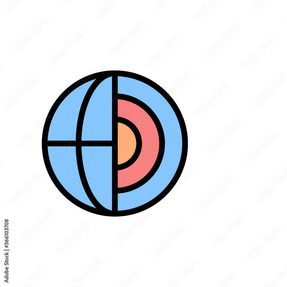 Poster geology, earth icon. simple color with outline vector elements of knowledge icons for ui and ux, web