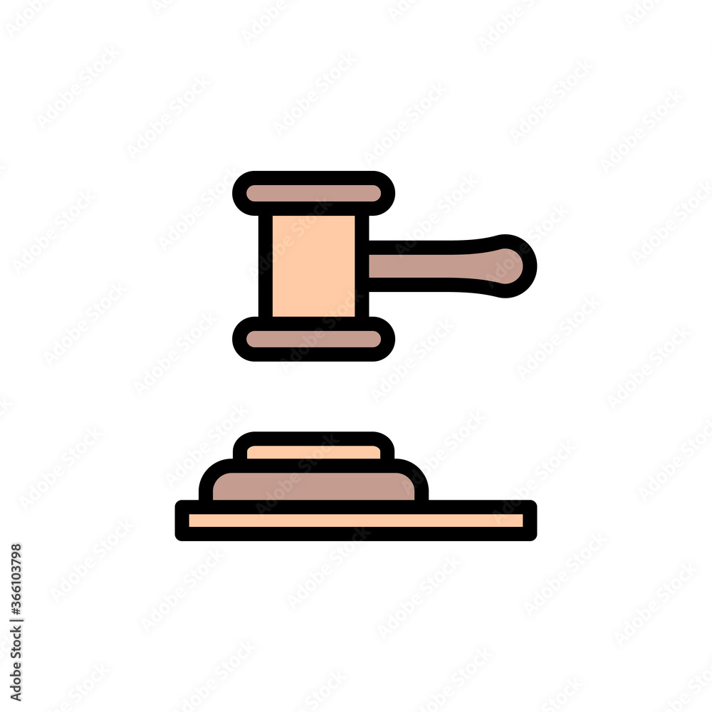 Poster law, hammer icon. simple color with outline vector elements of knowledge icons for ui and ux, websit