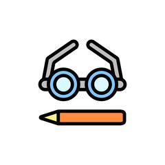 Knowledge, glasses icon. Simple color with outline vector elements of knowledge icons for ui and ux, website or mobile application
