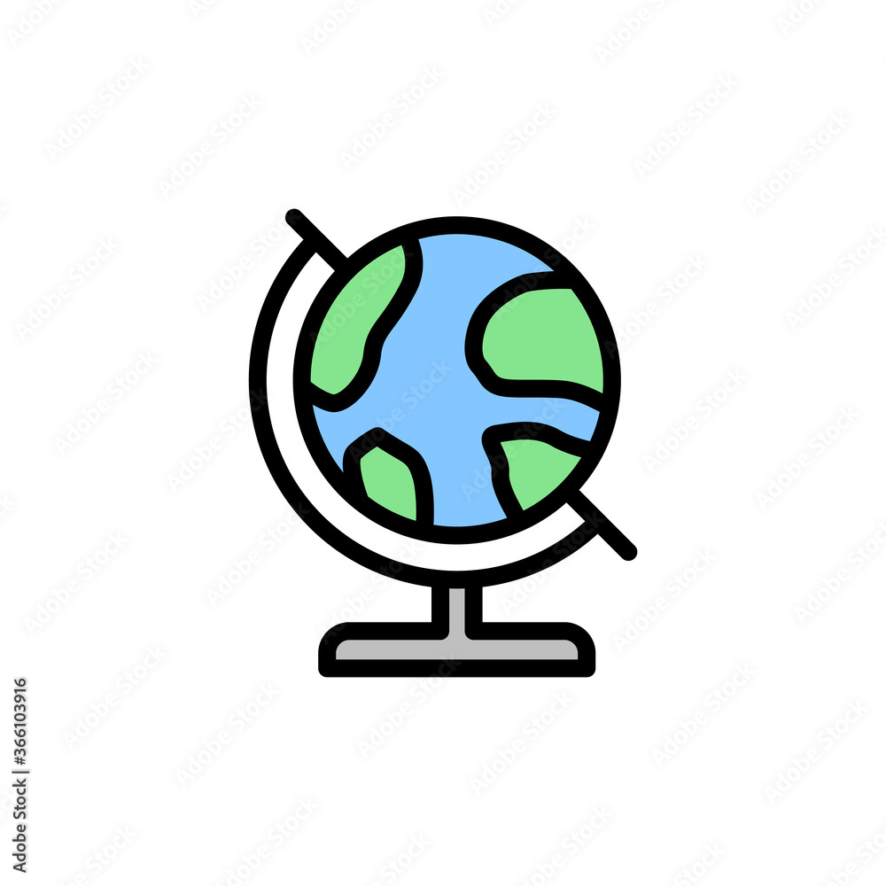 Poster geography, globe icon. simple color with outline vector elements of knowledge icons for ui and ux, w