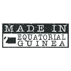 Made In Equatorial Guinea. Stamp Rectangle Map. Logo Icon Symbol. Design Certificated.