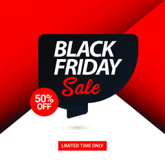 Black friday sale premium vector template. Design for digital banner or print.