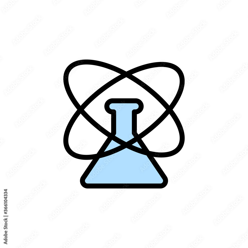 Poster chemistry, flask icon. simple color with outline vector elements of knowledge icons for ui and ux, w