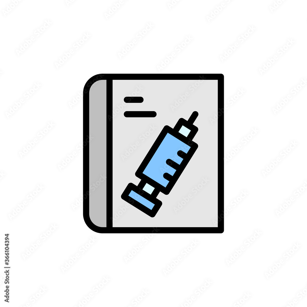 Poster book, injection icon. simple color with outline vector elements of knowledge icons for ui and ux, we