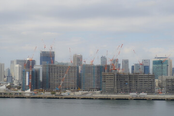 Fototapeta premium 晴海埠頭の建設風景（オリンピック選手村）