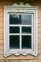 Old rustic window close up