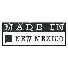 Made In New Mexico. Stamp Rectangle Map. Logo Icon Symbol. Design Certificated.
