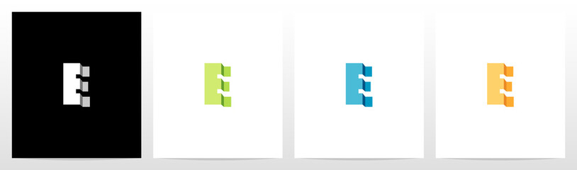 Obraz premium Folded Letter Logo Design E