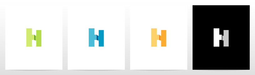 Folded Letter Logo Design H
