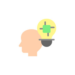 Intelligence, head, chip, bulb icon. Simple color vector elements of innovations icons for ui and ux, website or mobile application