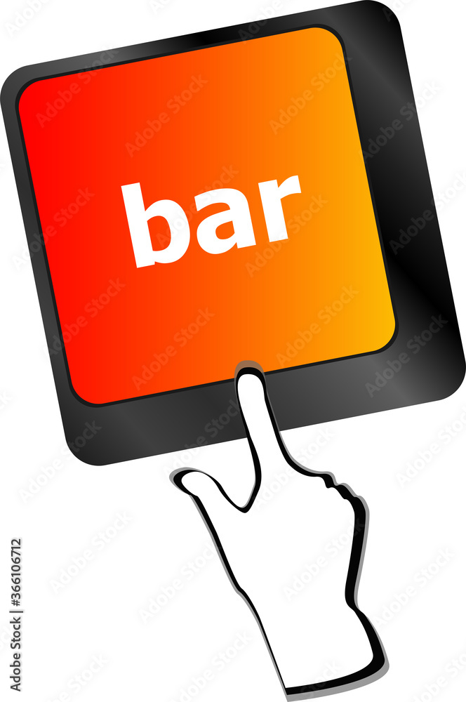 Poster bar button on the digital keyboard keys