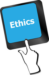 ethics concept on the modern computer keyboard key