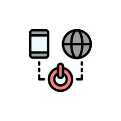 Digital, control, phone, global icon. Simple color with outline vector elements of innovations icons for ui and ux, website or mobile application