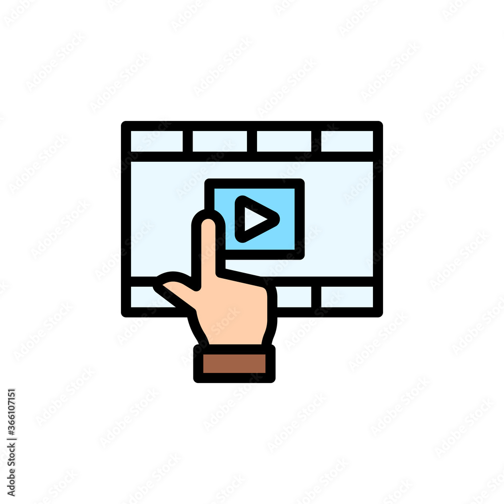 Poster interactive content, innovation icon. simple color with outline vector elements of innovations icons