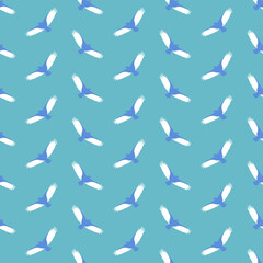 Fototapeta premium seamless pattern with birds isolate on blue background.