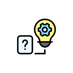 Knowledge, bulb, question icon. Simple color with outline vector elements of innovations icons for ui and ux, website or mobile application