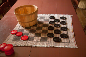 Obraz na płótnie Canvas Checker Set ready to play