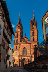 Fototapeta premium Basel Münster Switzerland Sunset