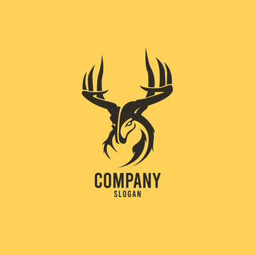 This deer logo is very simple and elegant with the deer head turned sideways, suitable for company logos, animal husbandry and others