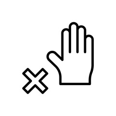 Obraz premium No touch, hand, museum icon. Simple line, outline vector elements of historical things icons for ui and ux, website or mobile application