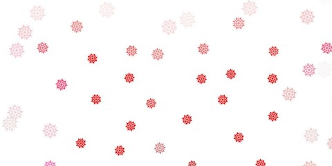 Light red vector texture with bright snowflakes.