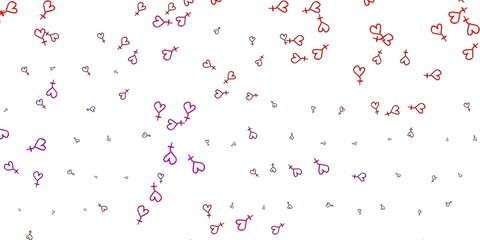 Light Pink, Red vector background with woman symbols.