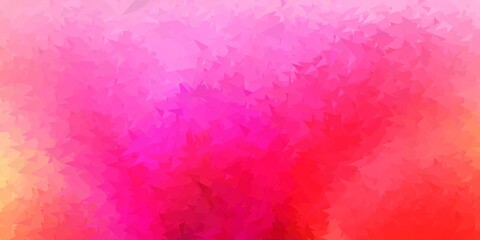 Light pink, yellow vector abstract triangle background.